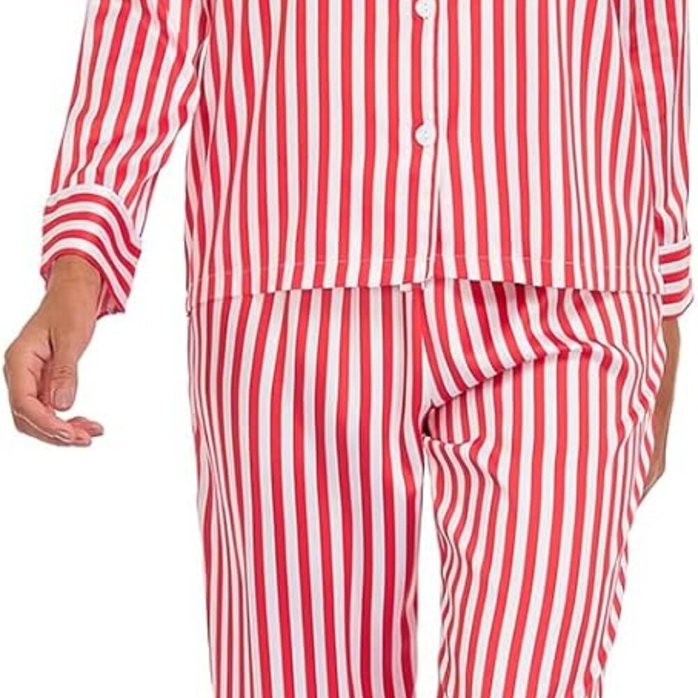 Women's Long Sleeve Button Down Satin Pajama Set 2-Piece Sleepwear